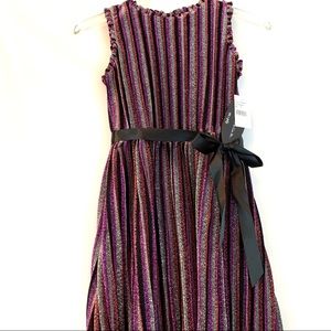 NWT Ava & Yelly Girls Glitter Striped Party Dress